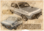 ART PRINT "DA VINCI" - R12 RENAULT 12 GORDINI BLEUE - Ref : DV030