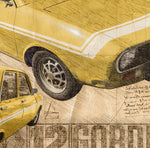 ART PRINT "DA VINCI" - R12 RENAULT 12 GORDINI JAUNE - Ref : DV031