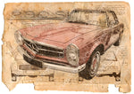 ART PRINT "DA VINCI" - MERCEDES 230SL - Ref : DV013