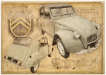 ART PRINT "DA VINCI" - CITROEN 2CV - Ref : DV054