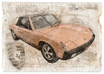 ART PRINT "DA VINCI" - PORSCHE 914 - Ref : DV017