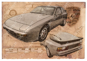 ART PRINT "DA VINCI" - PORSCHE 944 - Ref : DV042