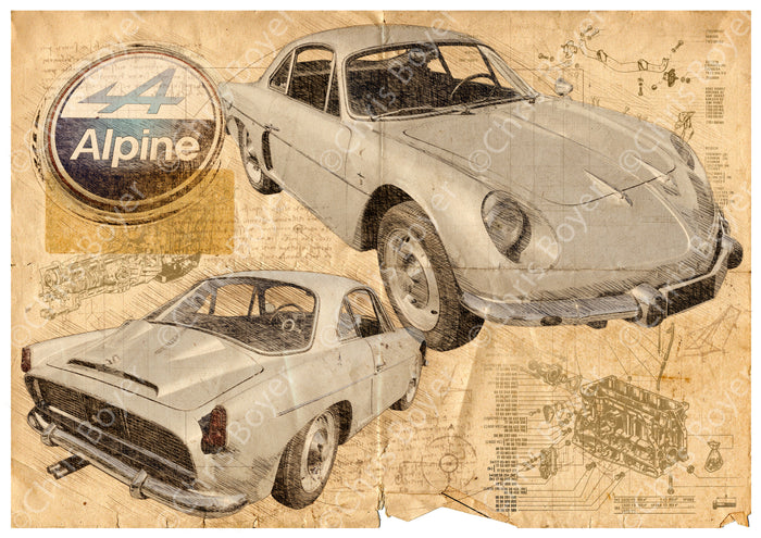 Affiche Alpine Renault A108 Da Vinci DV053 – vue complète de l’affiche