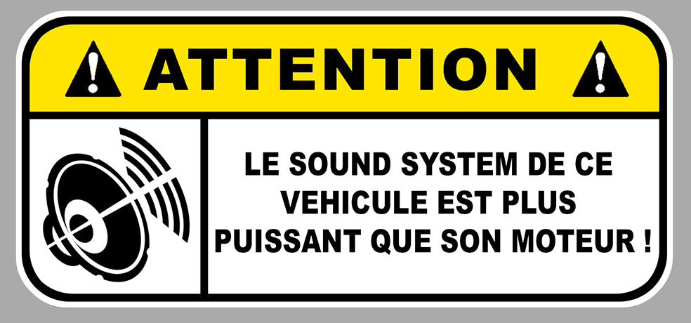 STICKER ATTENTION SOUND SYSTEM - AB001
