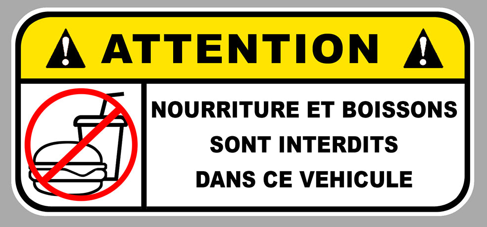 STICKER ATTENTION NOURRITURE INTERDIT - AB002