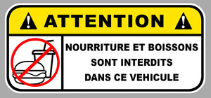 STICKER ATTENTION NOURRITURE INTERDIT - AB002