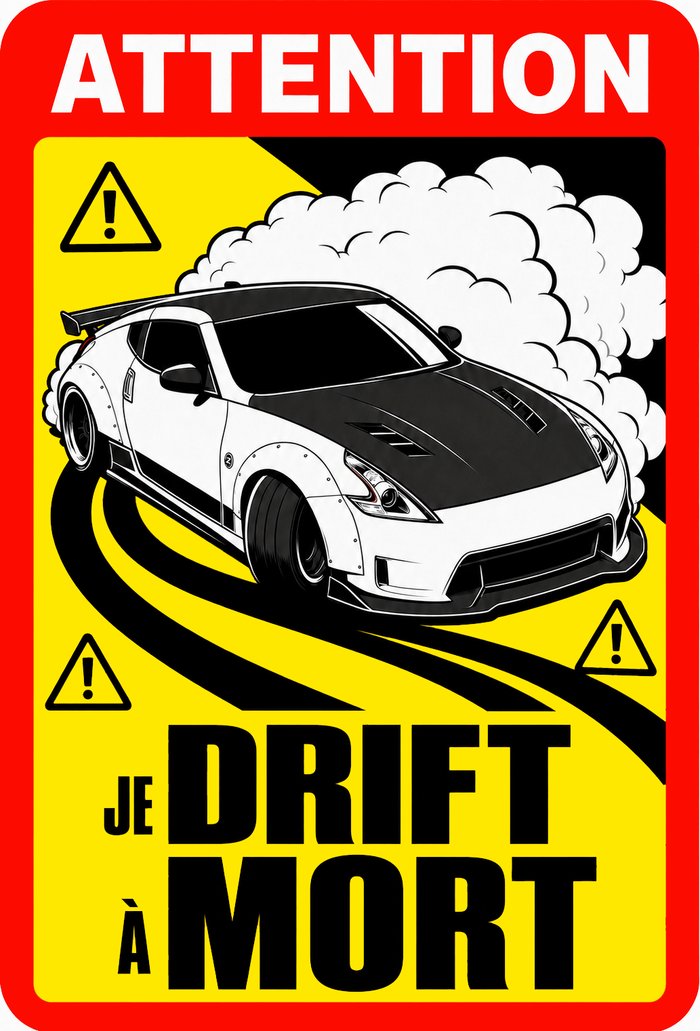 Sticker Je drift à mort avec Nissan 370Z en pleine glisse - AC175
