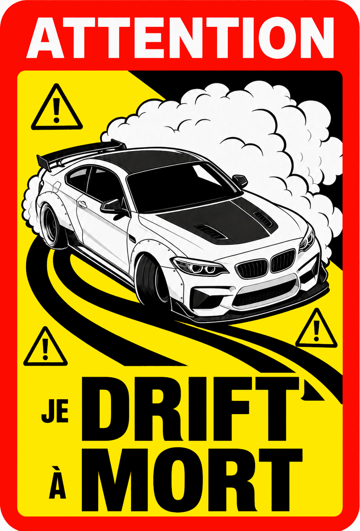 Sticker Je drift à mort avec BMW M2 en pleine glisse - AC177