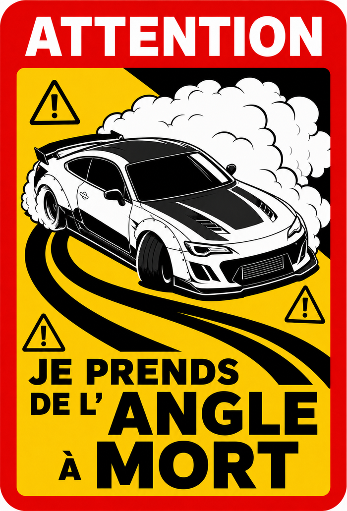 Sticker Je prends de l'angle à mort avec Subaru BRZ en drift - AC197