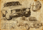 ART PRINT "DA VINCI" - ALFA ROMEO COUPE BERTONE GTA - Ref : DV001