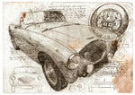 ART PRINT "DA VINCI" - AUSTIN HEALEY 100 - Ref : DV007