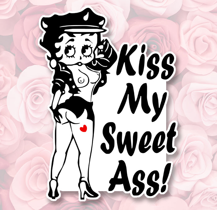 STICKER PINUP BETTY BOOP KISS MY ASS - BB113