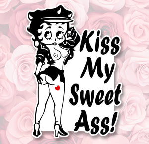 STICKER PINUP BETTY BOOP KISS MY ASS - BB113