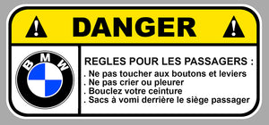 STICKER ATTENTION DANGER BMW - BB139