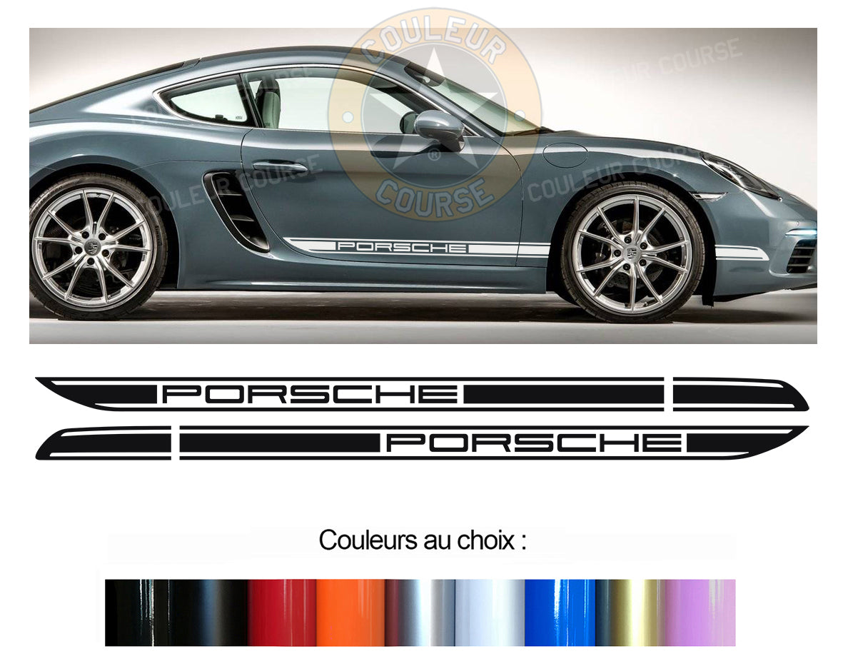 2 X BANDES BAS DE CAISSE - PORSCHE CAYMAN - Ref : BD417-7