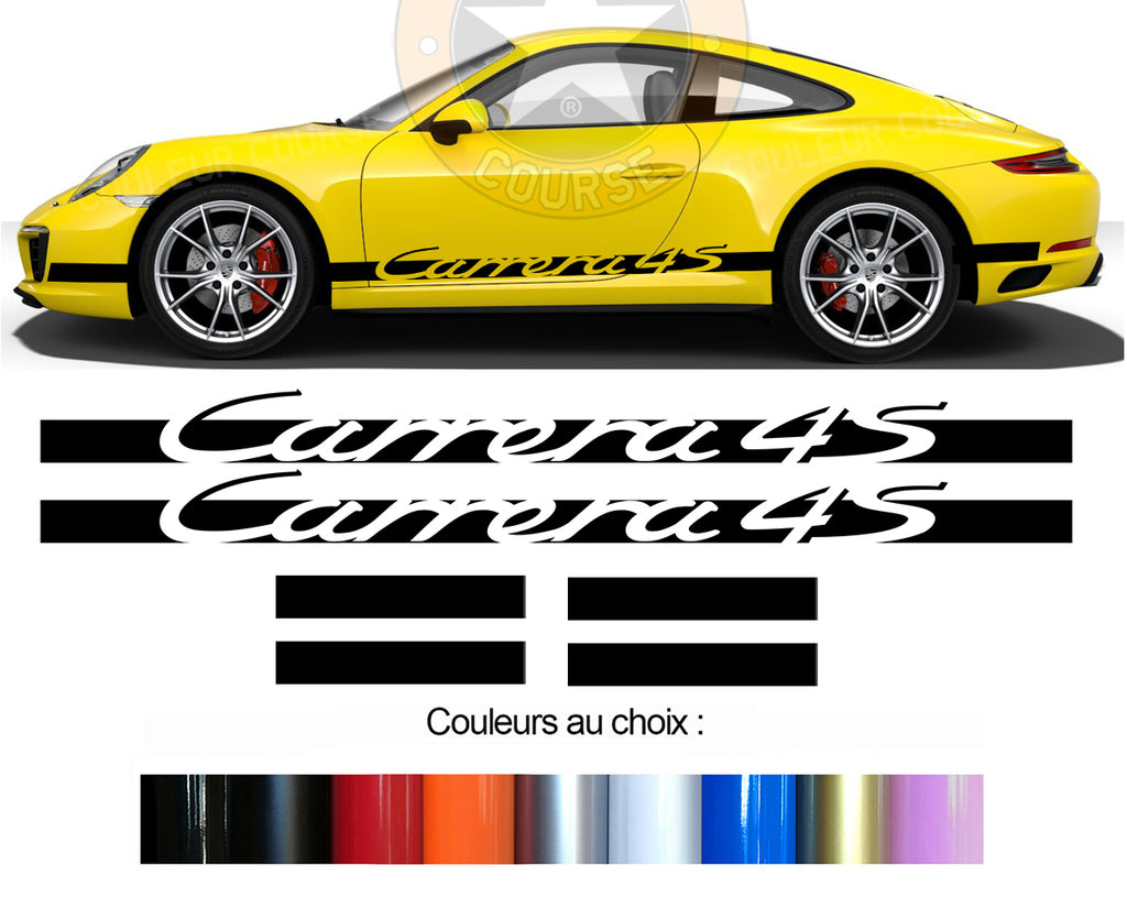 2 X BANDES BAS DE CAISSE - PORSCHE CARRERA 4S- 911 996 997 - Ref : BD444++