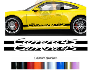 2 X BANDES BAS DE CAISSE - PORSCHE CARRERA 4S- 911 996 997 - Ref : BD444