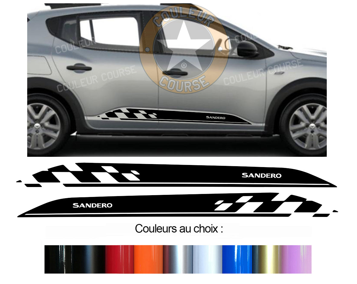 2 X BANDES BAS DE CAISSE - DACIA SANDERO - Ref : BD540-85