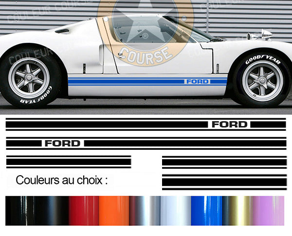 2 X BANDES BAS DE CAISSE + RALLONGES - FORD GT 40 - Ref : BD601-19