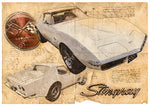 ART PRINT "DA VINCI" - CHEVROLET CORVETTE C3 - Ref : DV045