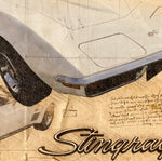ART PRINT "DA VINCI" - CHEVROLET CORVETTE C3 - Ref : DV045