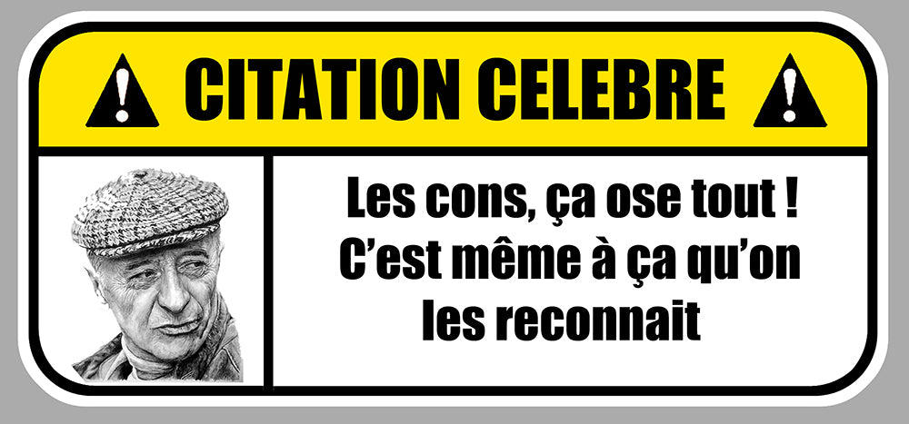 STICKER CITATION CELEBRE LES CONS - CE016