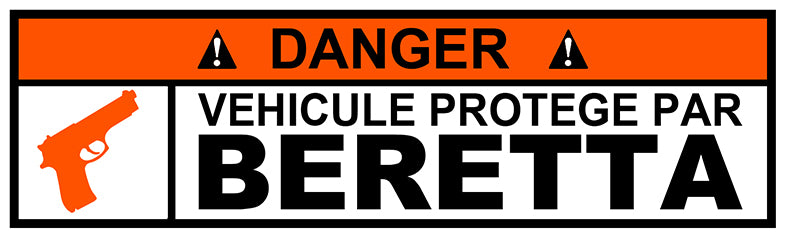 STICKER ATTENTION DANGER BERETTA - DA067