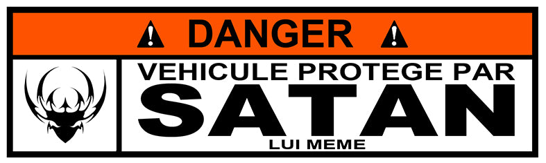 STICKER ATTENTION DANGER SATAN - DA068