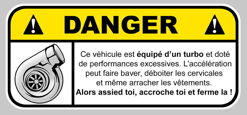 STICKER ATTENTION DANGER TURBO - DA121