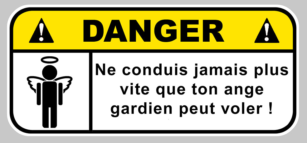 STICKER ATTENTION DANGER ANGE GARDIEN - DA134