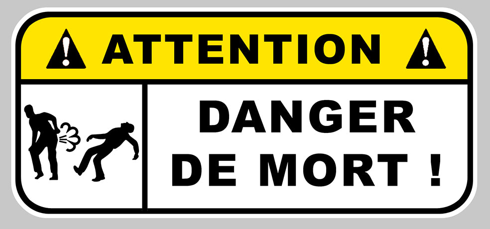 STICKER ATTENTION DANGER DE MORT GAZ - DA138