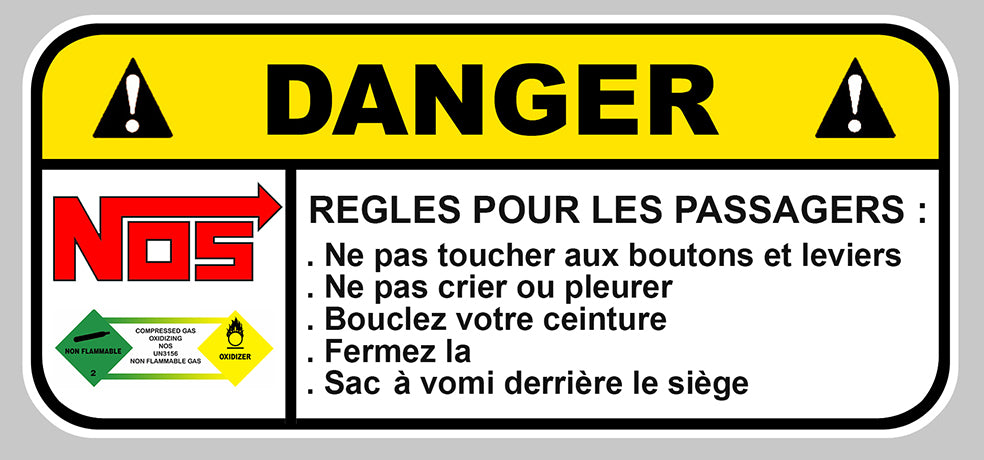 STICKER ATTENTION DANGER NOS - DA145