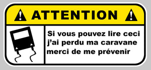 STICKER ATTENTION DANGER CARAVANE - DA152