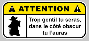 STICKER ATTENTION DANGER YODA JEDI - DA153