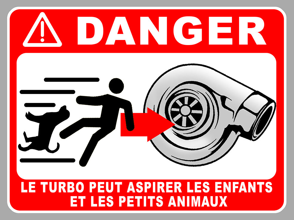 STICKER ATTENTION DANGER TURBO - DA156
