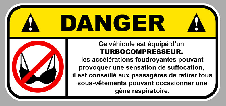 STICKER ATTENTION DANGER TURBO - DA167