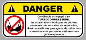 STICKER ATTENTION DANGER TURBO - DA167