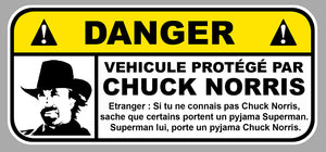 STICKER ATTENTION DANGER CHUCK NORRIS - DA206