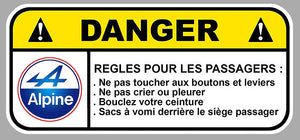 STICKER ATTENTION DANGER ALPINE - DB133