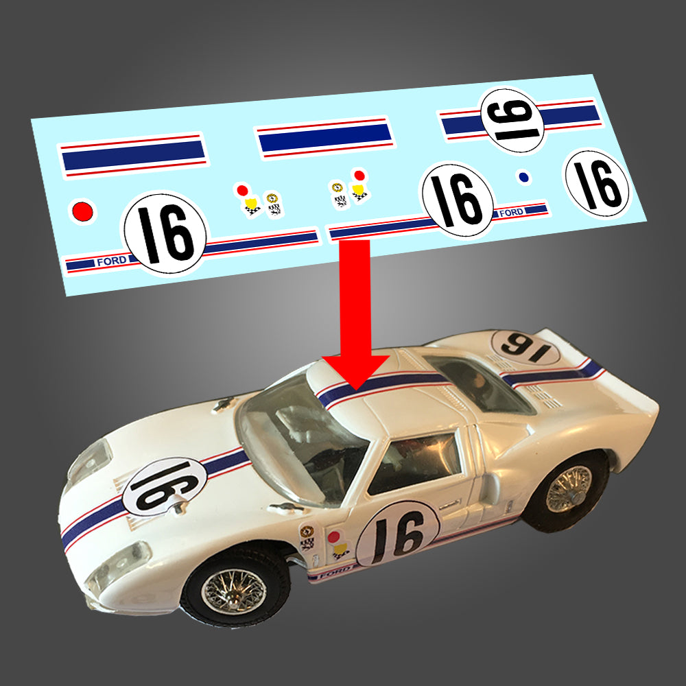 STICKERS POUR FORD GT40 #16 REF DCS005