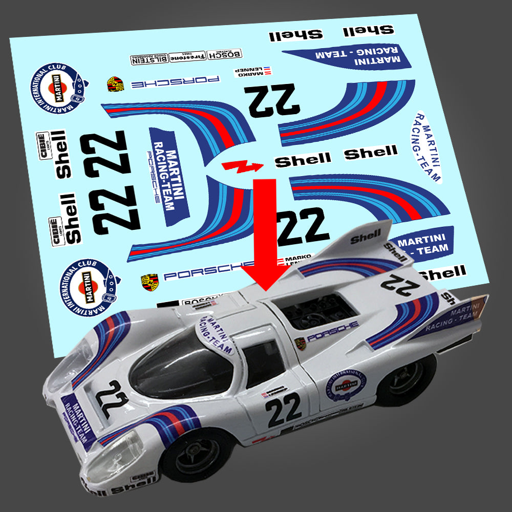 STICKERS POUR PORSCHE 917 #22 MARTINI REF DCS018