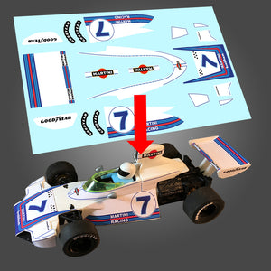 STICKERS POUR BRABHAM BT44 #7 F1 REF DCS029