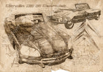ART PRINT "DA VINCI" - CITROEN DS CABRIOLET - Ref : DV004