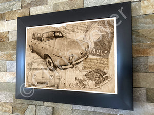 ART PRINT "DA VINCI" - RENAULT DAUPHINE - Ref : DV019