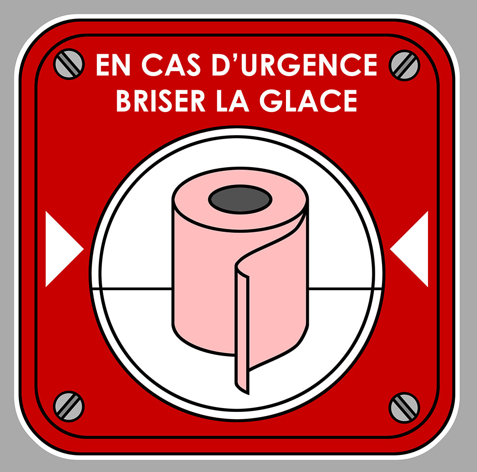 STICKER ATTENTION DANGER BRISER LA GLACE - EA033