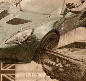 ART PRINT "DA VINCI" - LOTUS ELISE - Ref : DV027