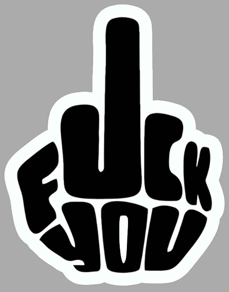 STICKER DOIGT D'HONNEUR FUCK - FA202