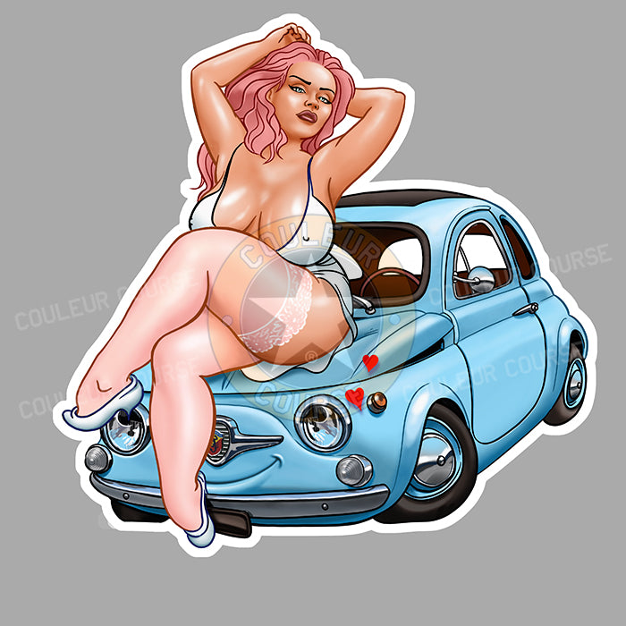 Sticker Fiat 500 Pinup FB044 – Aufkleber