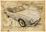 ART PRINT "DA VINCI" - TRIUMPH SPITFIRE GT6 - Ref : DV022