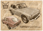 ART PRINT "DA VINCI" - HONDA S800 Coupé - Ref : DV026